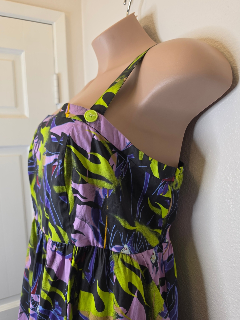torrid maleficent Sleeping beauty VILLAINS Floral Fit-and-Flare Mid Dress - Picture 6 of 13